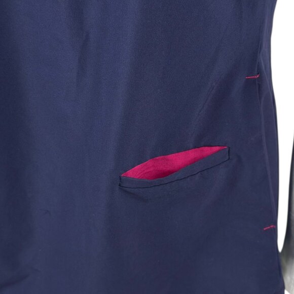 Scrub Kulture Womens Medium Purple Pink Trim V Neck Scrub Top Uniform Pockets - Picture 5 of 9